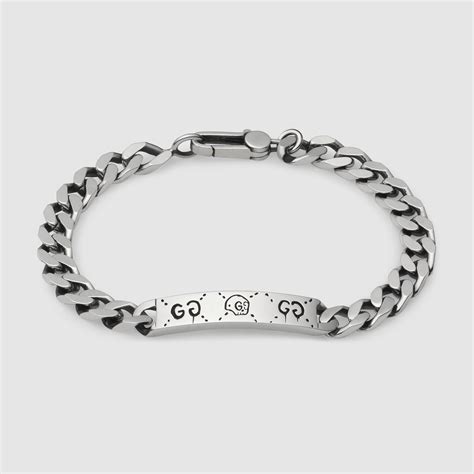 gucci ghost bracciale|gucci ghost chain bracelet in silver.